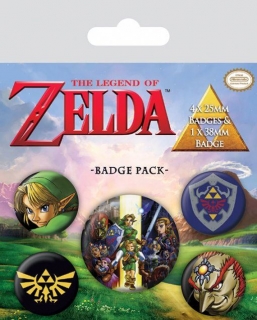 Odznak The Legend of Zelda Pin Badges 5-Pack Link