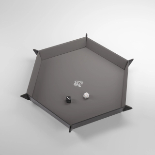 Tácka na hádzanie Gamegenic Magnetic Dice Tray - Hexagonal Black/Gray