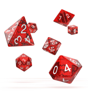 Kocka Set (7) - Oakie Doakie Dice RPG Set Speckled - Red