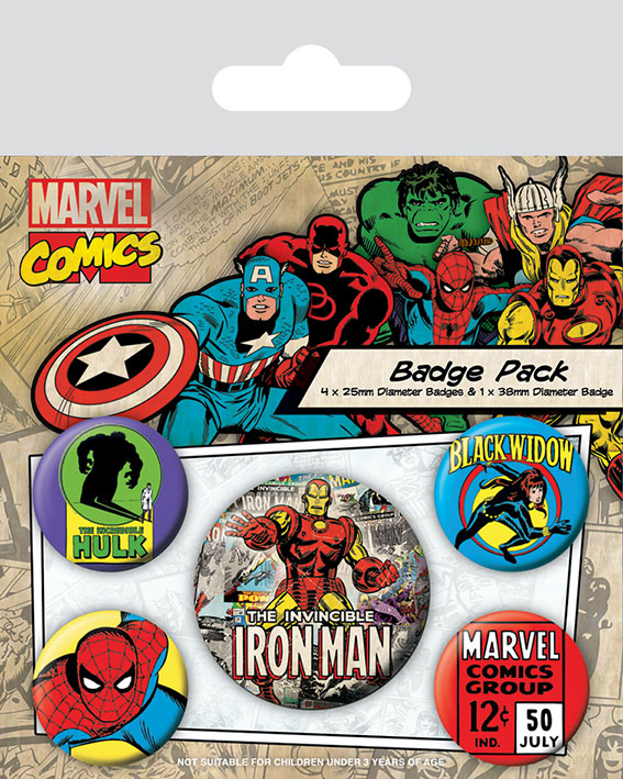 Odznak Marvel Pin Badges 5-Pack Iron Man