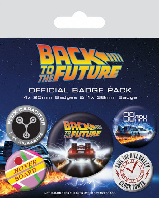 Odznak Back to the Future Pin Badges 5-Pack DeLorean