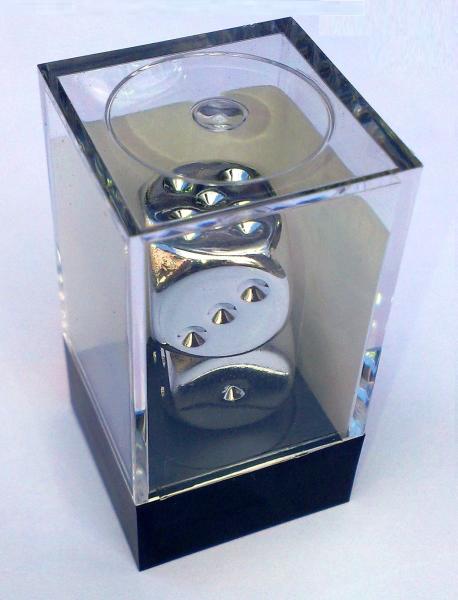 Kocka Set (2) - Silver Metallic D6 16mm (bodky)