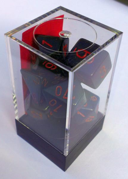 Kocka Set (7) - nepriehľadná - čierna,červená / black,red