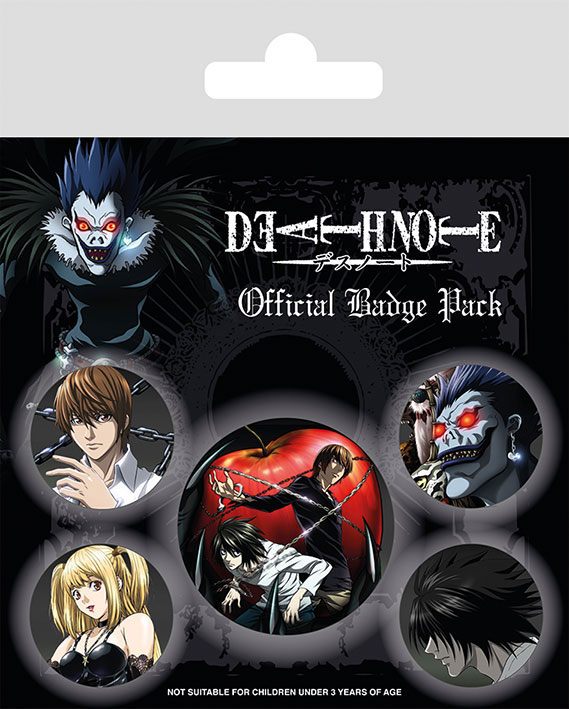 Odznak Death Note Pin Badges 5-Pack Characters