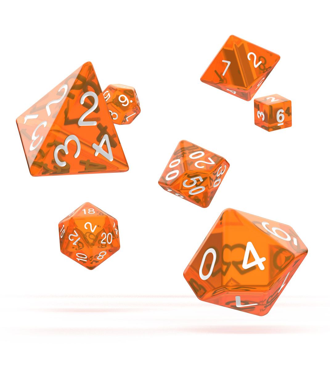 Kocka Set (7) - Oakie Doakie Dice RPG Set Translucent - Orange