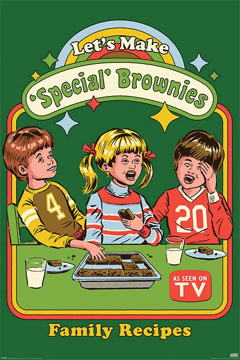Plagát Steven Rhodes Poster Let's Make Special Brownies 61 x 91 cm