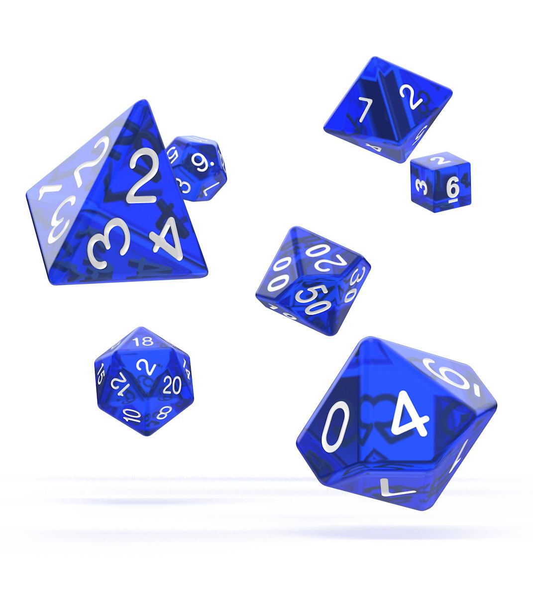 Kocka Set (7) - Oakie Doakie Dice RPG Set Translucent - Blue