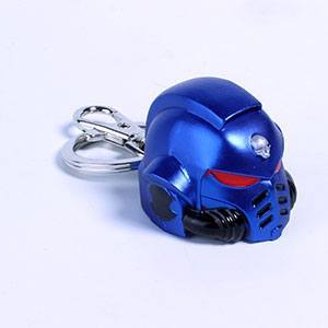 Kľúčenka Warhammer 40K Metal Keychain Space Marine Primaris Helmet Ultramarine