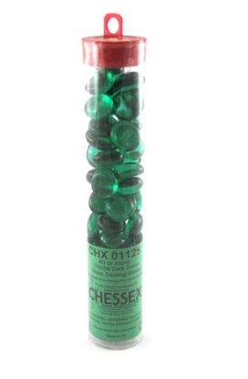 Kamienky Glass Stones (40/4“ tube) - Crystal Dark Green