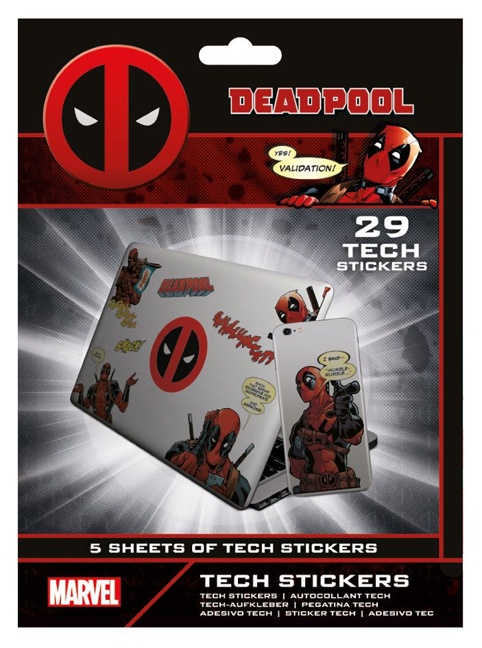 Nálepky Marvel Tech Sticker Pack Deadpool