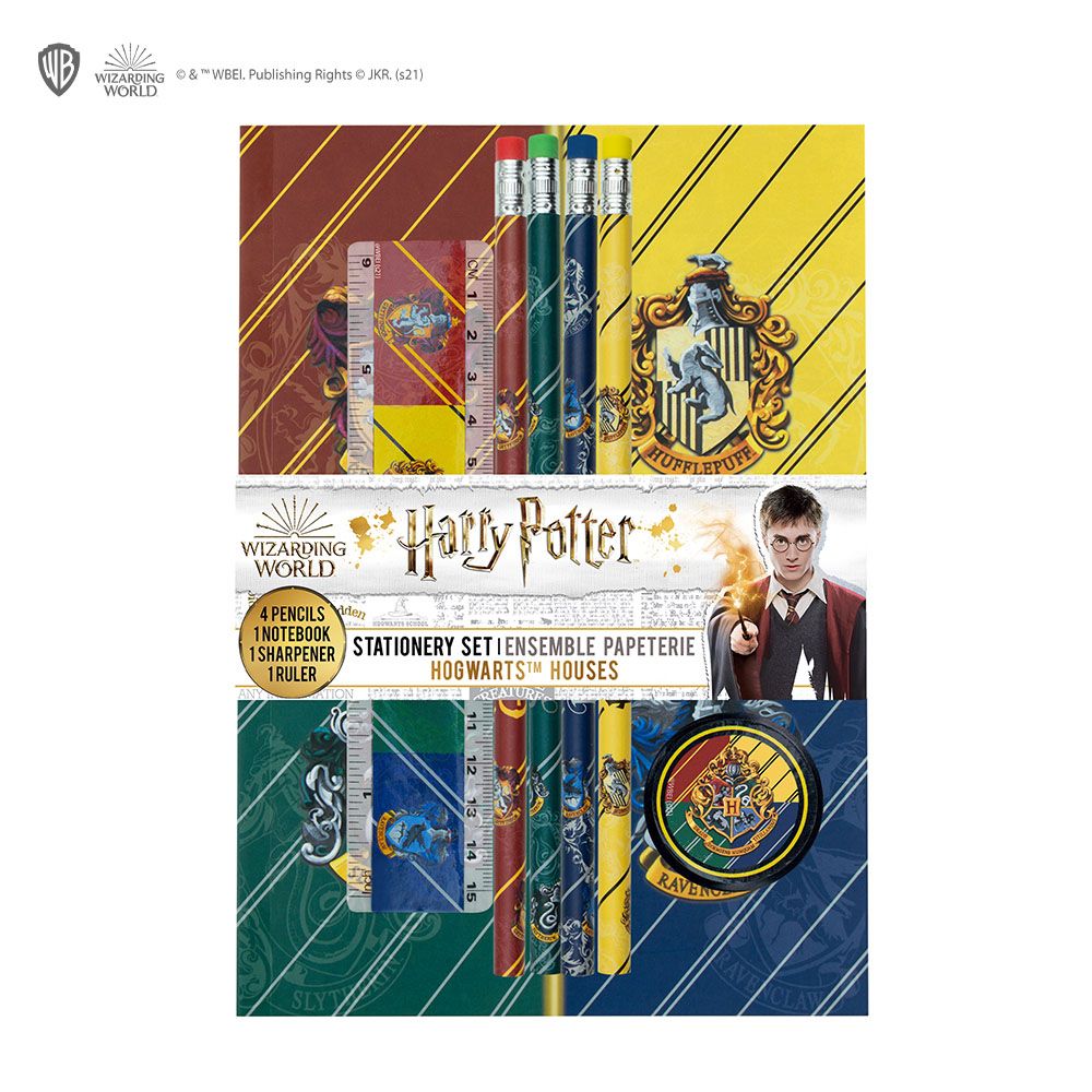 Písacia sada - Harry Potter 6-Piece Stationery Set Hogwarts Houses