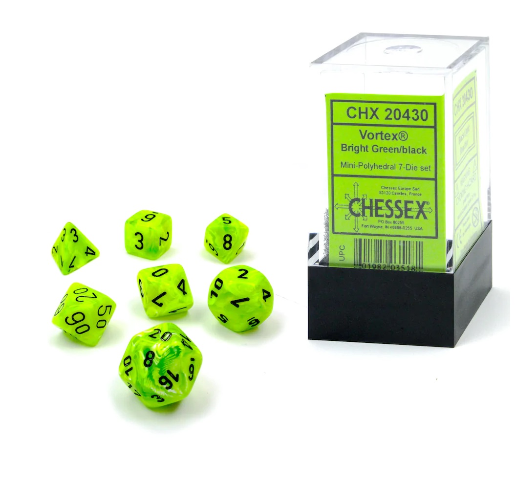 Kocka Set (7) - Mini Vortex - Bright Green/Black