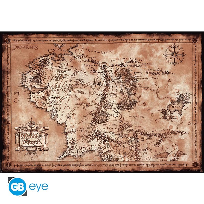 Plagát Lord of the Rings Poster Map 61 x 91 cm