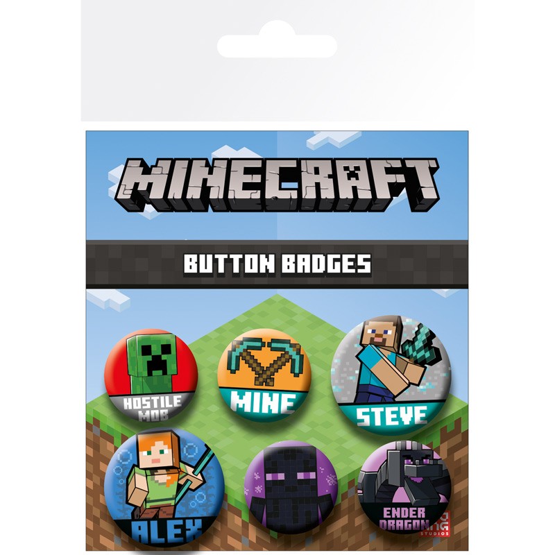 Odznak Minecraft Pin Badges 6-Pack Mix