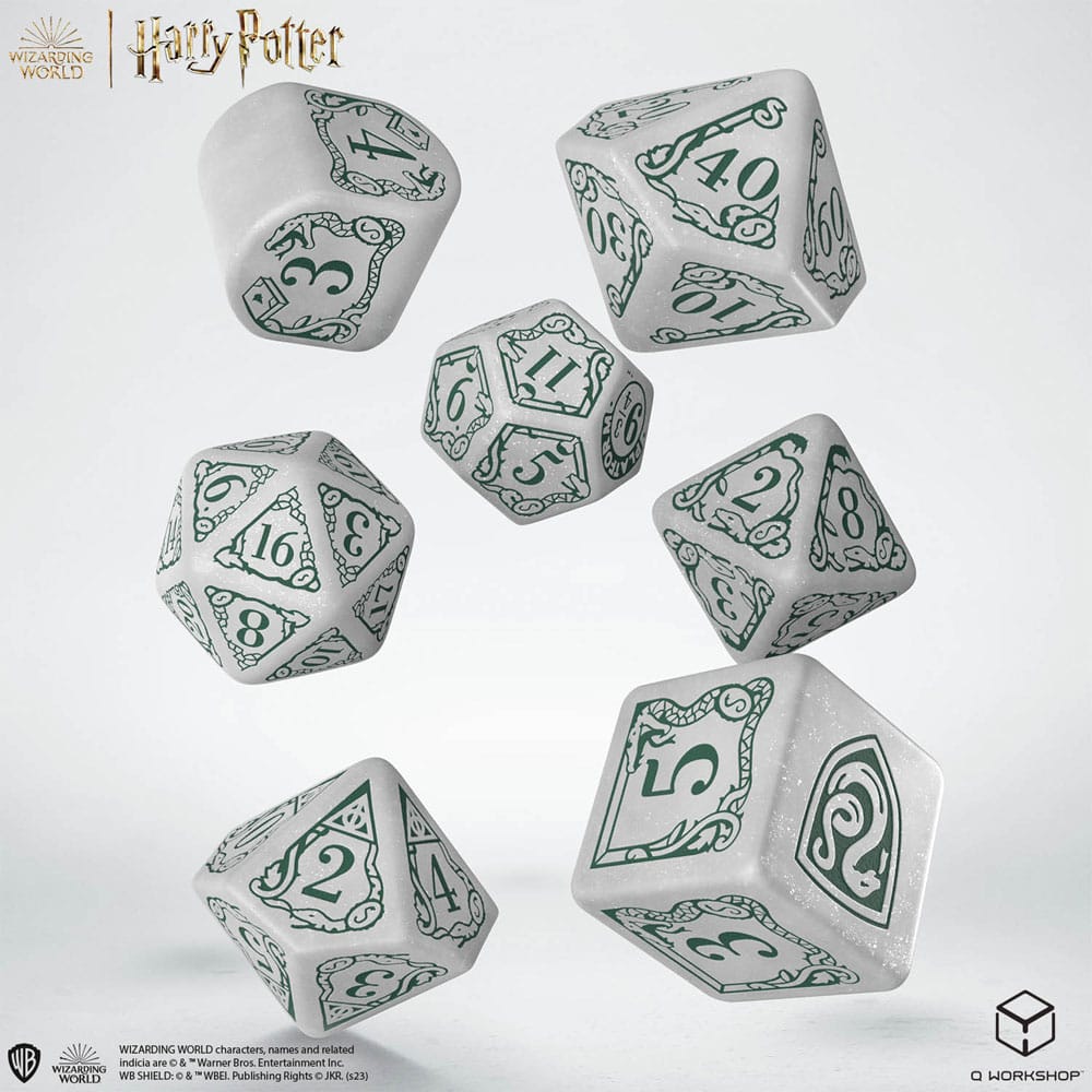 Kocka Set (7) - Harry Potter Dice Set Slytherin Modern Dice Set - White