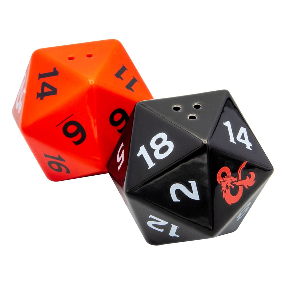 Soľnička a korenička - Dungeons &amp; Dragons 3D Salt and Pepper Shaker Dice