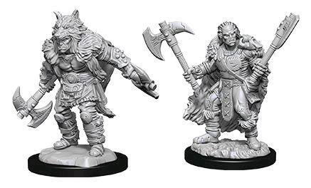 Dungeons & Dragons Nolzur's Marvelous Miniatures - Half-Orc Barbarian Male 2-pack, 4 cm