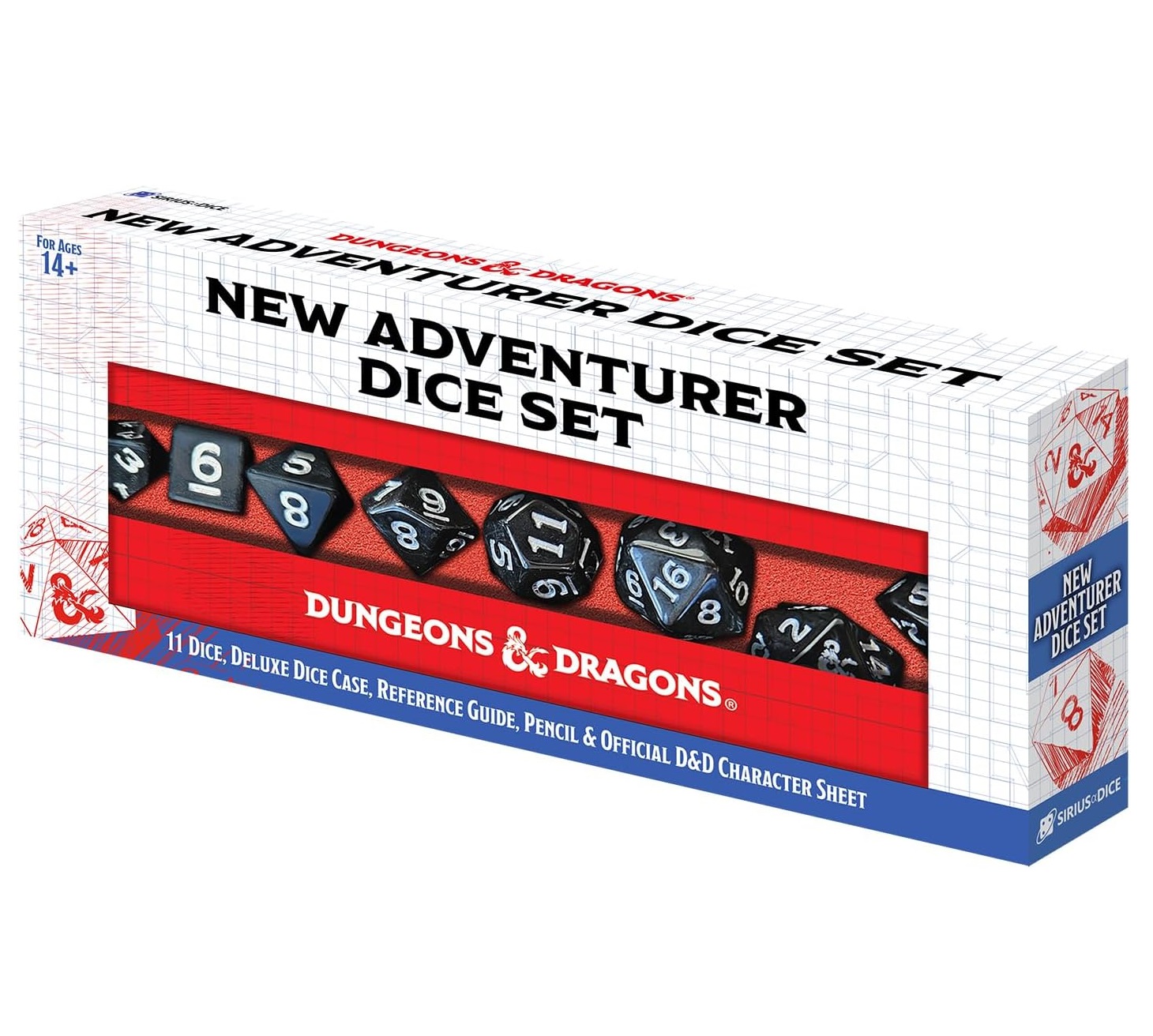  Dungeons & Dragons Sirius Dice - New Adventurer Set - Black Dice (11)
