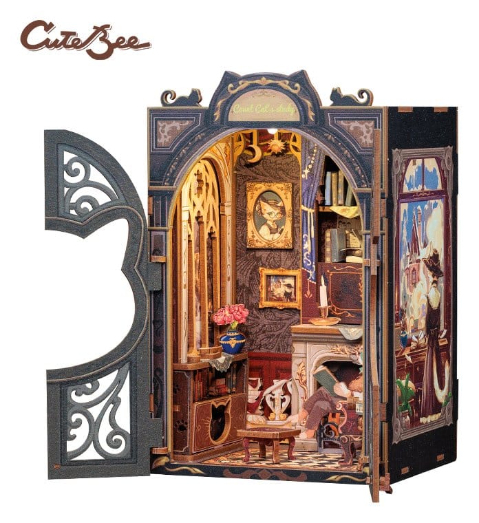 Book Nook Count Cat´s Study 17 x 12 cm (3D Puzzle)