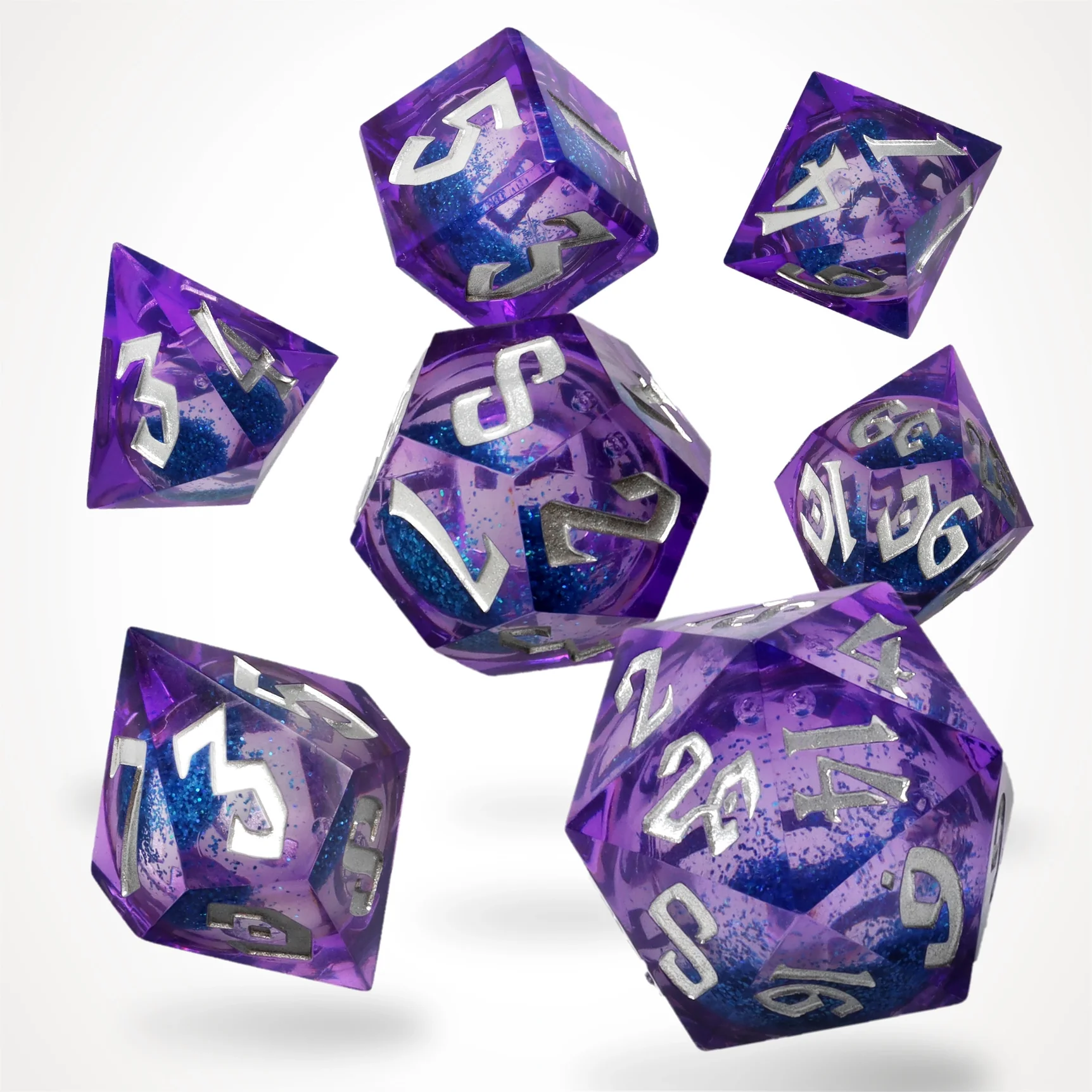 Kocka Set (7) - GlassStaff - Blue Bane Liquid Core RPG Dice Set