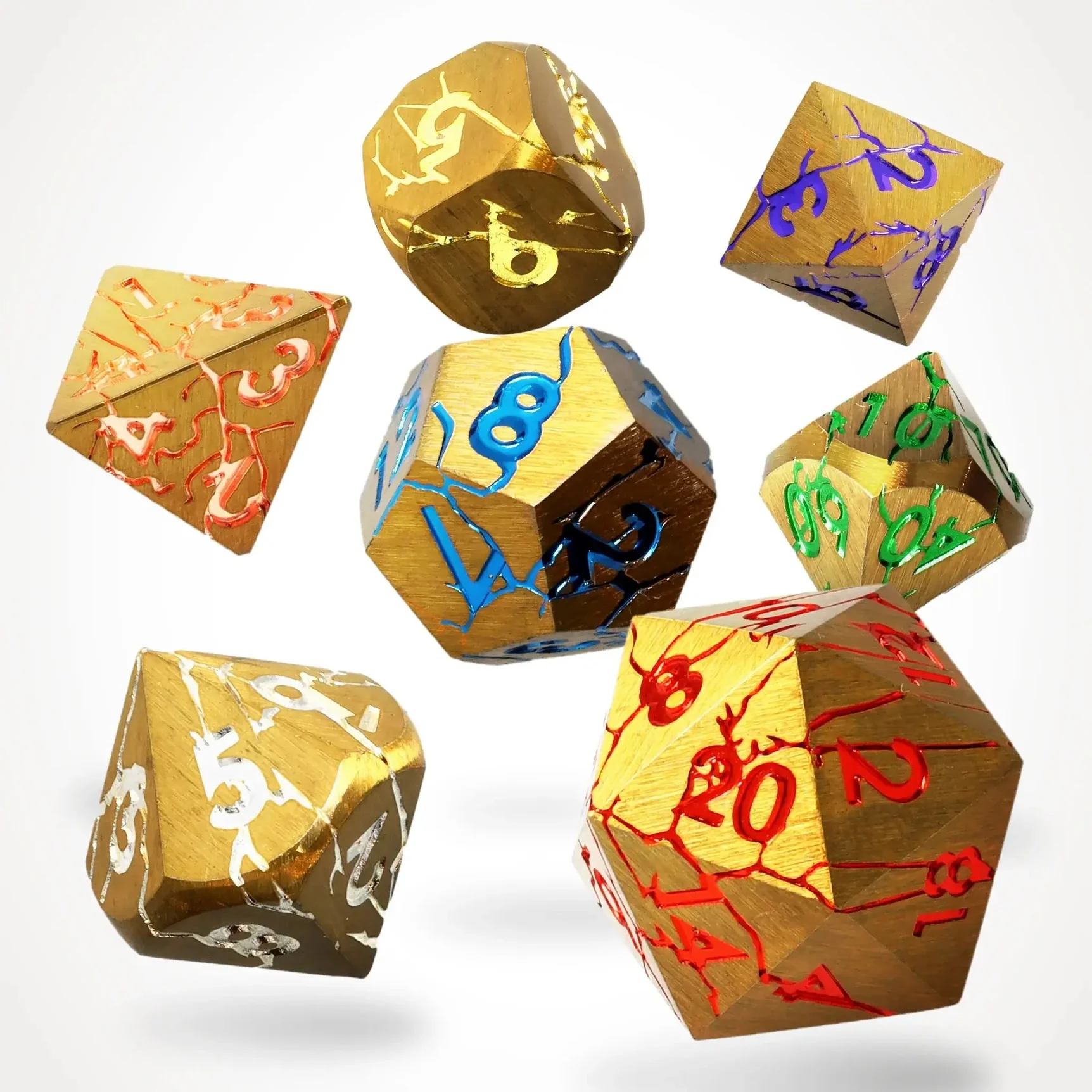 Kocka Set (7) - GlassStaff - Chromatic Ruin (CritStones Anniversary Edition) Metal RPG Dice Set