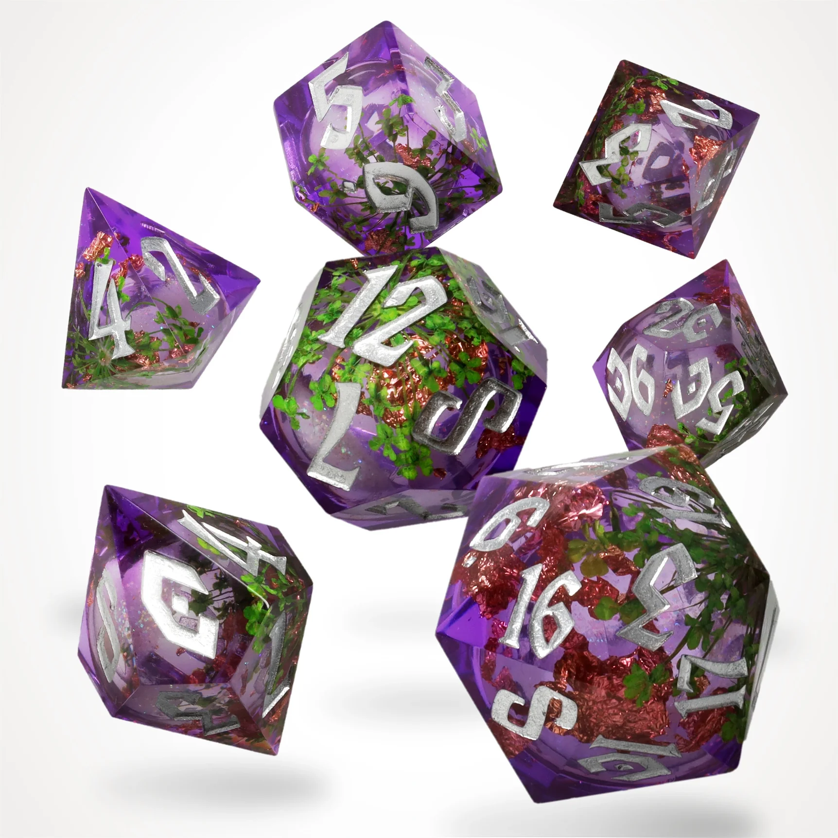 Kocka Set (7) - GlassStaff - Herbalist's Dream Liquid Core RPG Dice Set