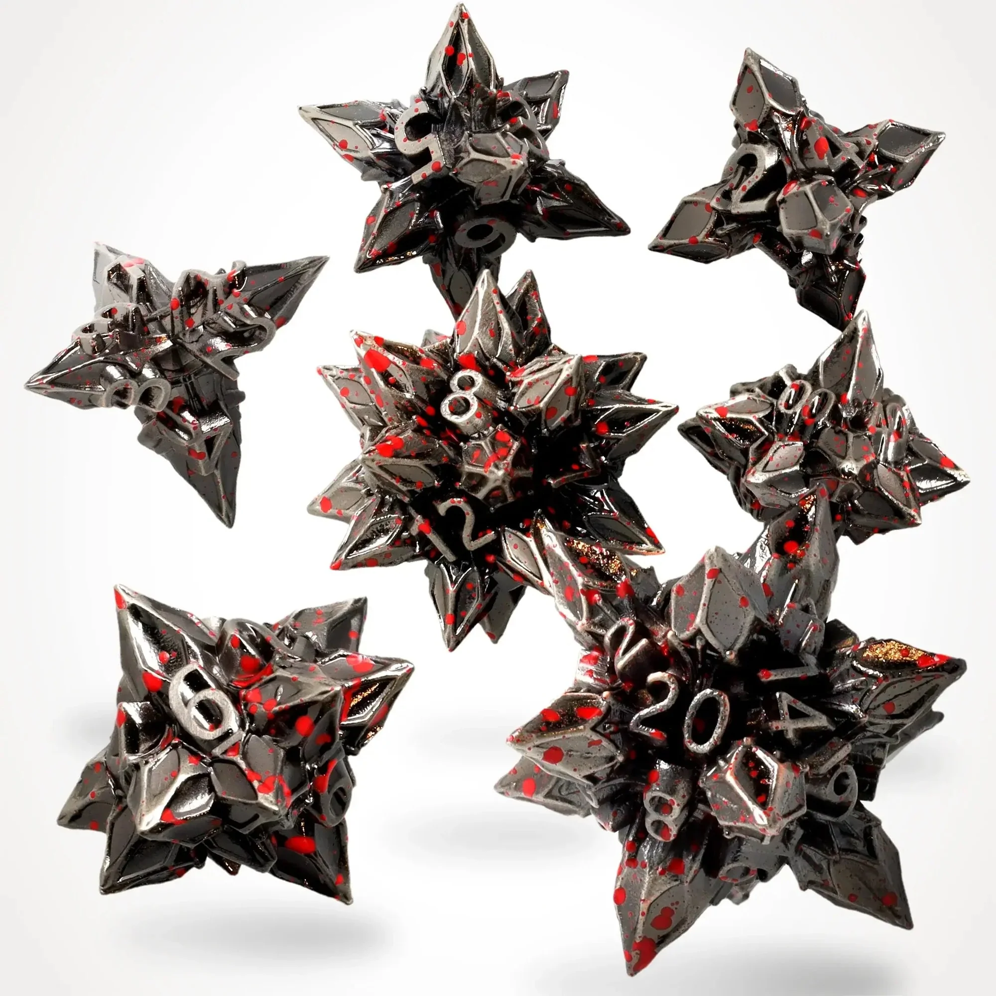 Kocka Set (7) - GlassStaff - Brutal Bane Metal RPG Dice Set