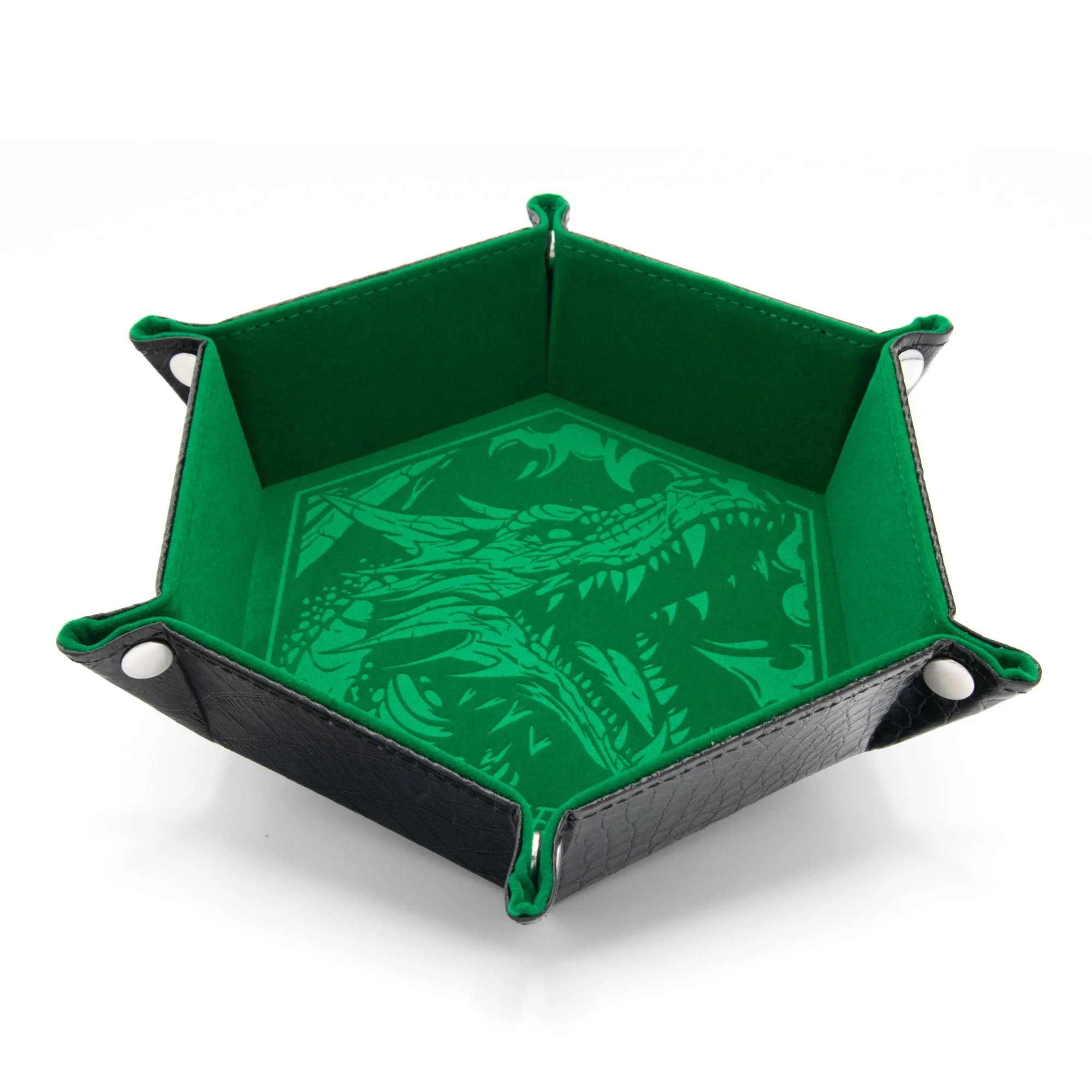 Tácka na hádzanie - GlassStaff CritStones Foldable Dice Tray - Dragon Skin Edition - Green