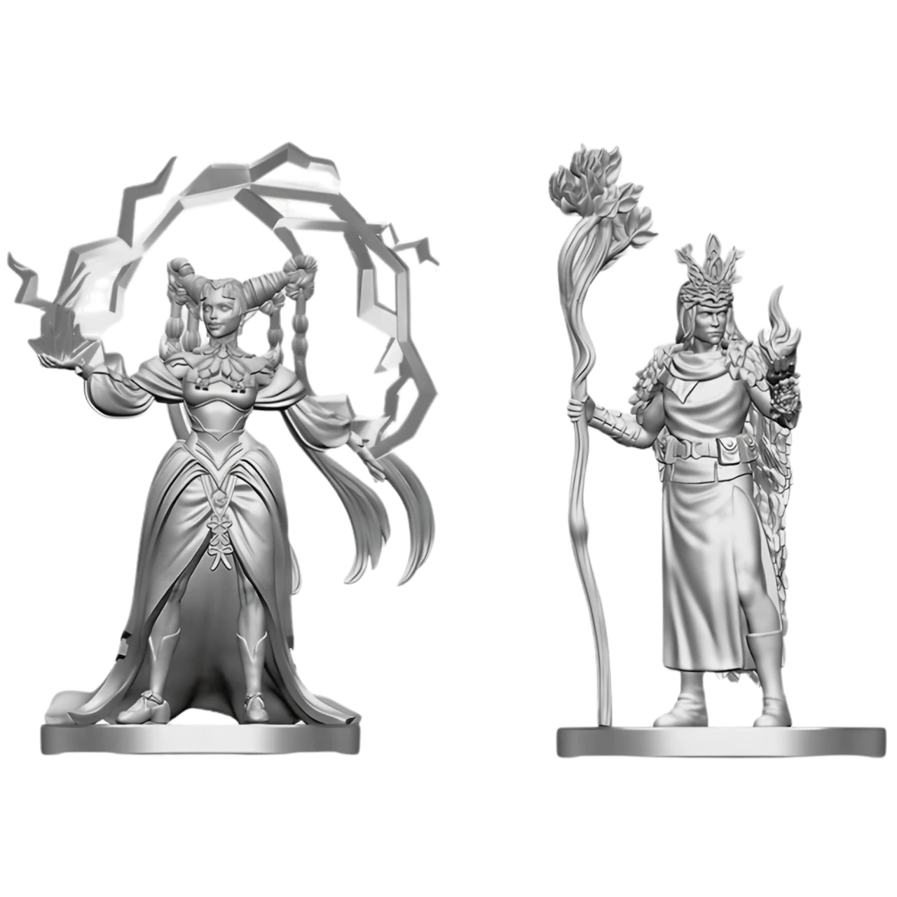 Dungeons & Dragons Nolzur's Marvelous Miniatures  - Human Druid & Elf Sorcerer
