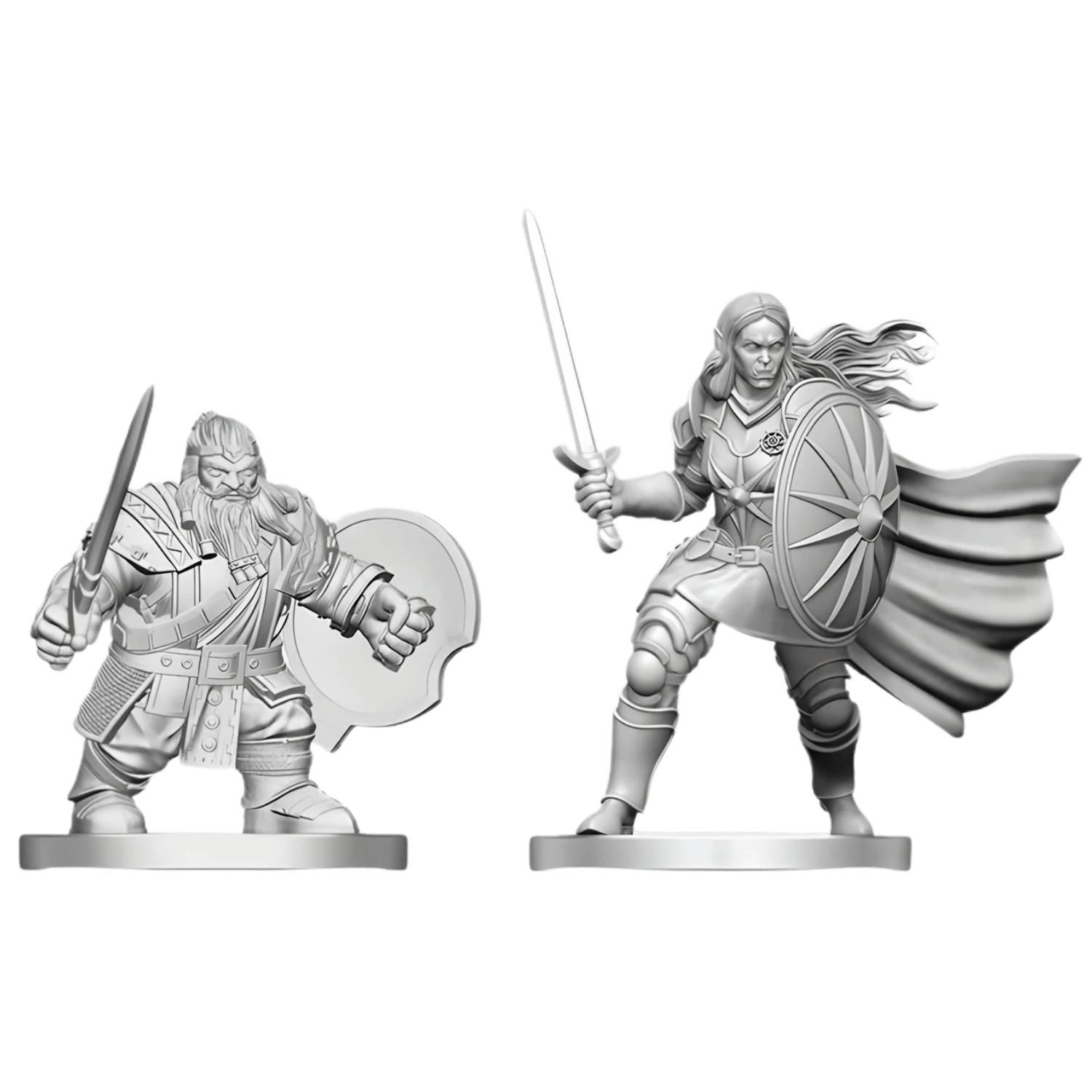Dungeons & Dragons Nolzur's Marvelous Miniatures - Dwarf Fighter & Orc Paladin