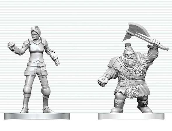 Dungeons & Dragons Nolzur's Marvelous Miniatures - Cultist of Bane & Dwarf Zhentilar Soldier
