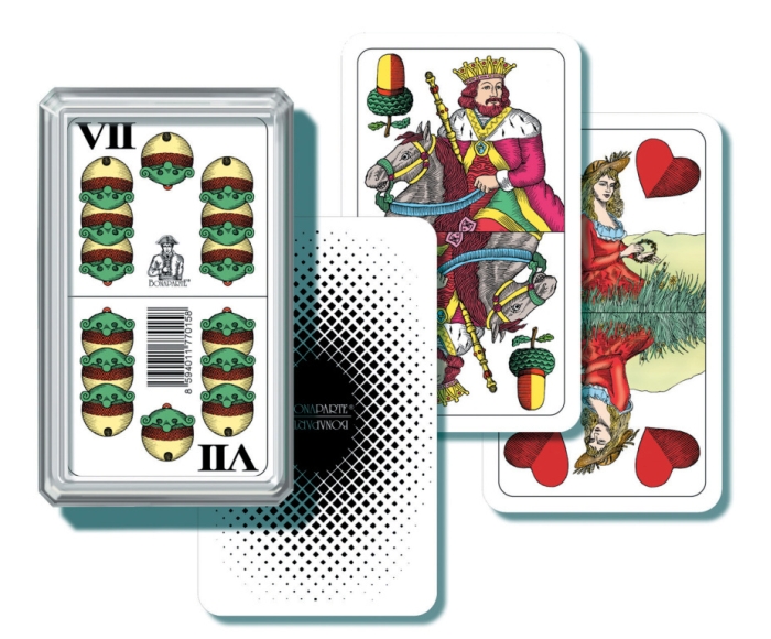 Mariáš - dvojhlavé hracie karty (plast.krabička)