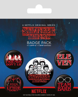 Odznak Stranger Things Pin Badges 5-Pack Characters