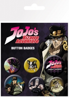 Odznak Jojo's Bizarre Adventure Pin Badges 6-Pack Characters