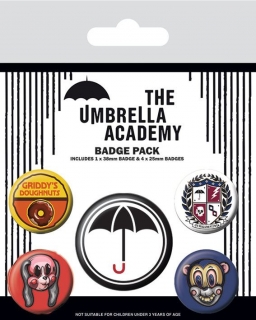 Odznak The Umbrella Academy Pin Badges 5-Pack Super
