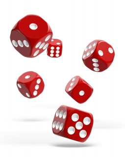 Kocka Set (12) - Oakie Doakie Dice - D6 Dice 16 mm Solid - Red