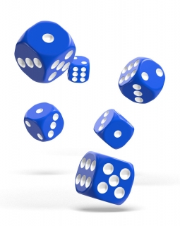 Kocka Set (12) - Oakie Doakie Dice - D6 Dice 16 mm Solid - Blue