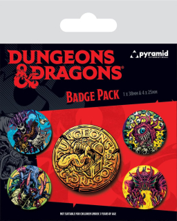 Odznak Dungeons & Dragons Pin-Back Buttons 5-Pack Beastly