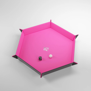 Tácka na hádzanie Gamegenic Magnetic Dice Tray - Hexagonal Black/Pink