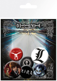 Odznak Death Note Pin Badges 6-Pack Mix